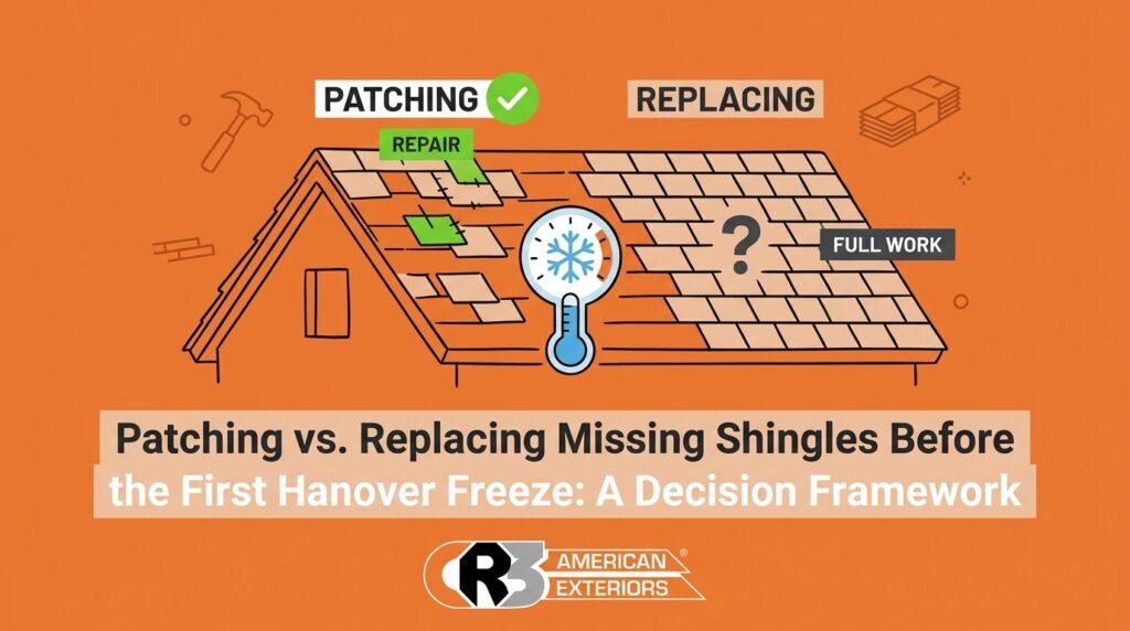 Patching vs. Replacing Missing Shingles Before the First Hanover Freeze: A Decision Framework — featured image
