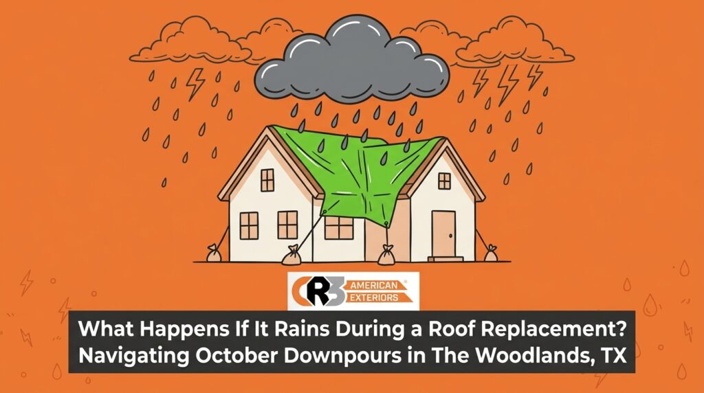 What Happens If It Rains During a Roof Replacement? Navigating October Downpours in The Woodlands, TX — featured image